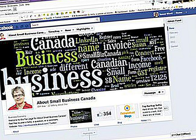 De Wordle-woordwolk die ik heb gemaakt, werd gebruikt als een Facebook-omslag voor mijn pagina Over kleine bedrijven in Canada.