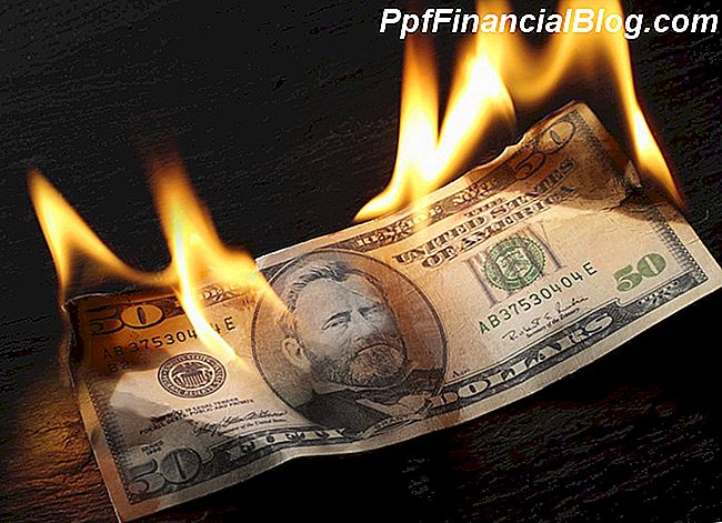 Burning 50 dollar bill